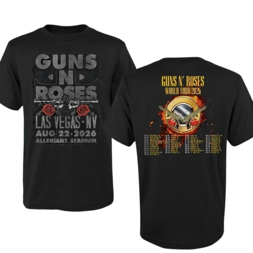 Guns N Roses Las Vegas NV Aug 22 2026 Allegiant Stadium Tee, World Tour 2026 Rock Concert Merch Shirt