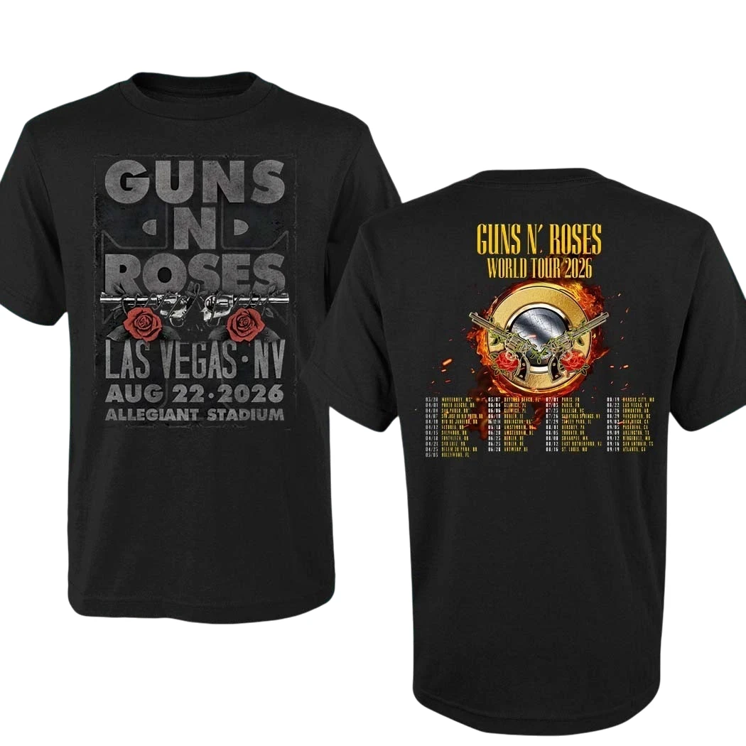 Guns N Roses Las Vegas NV Aug 22 2026 Allegiant Stadium Tee, World Tour 2026 Rock Concert Merch Shirt