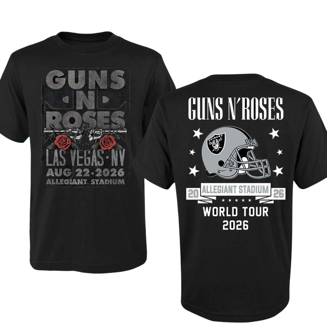 Guns N Roses Las Vegas NV Aug 22 2026 Allegiant Stadium World Tour Tee, Band Concert Graphic Shirt for Fans