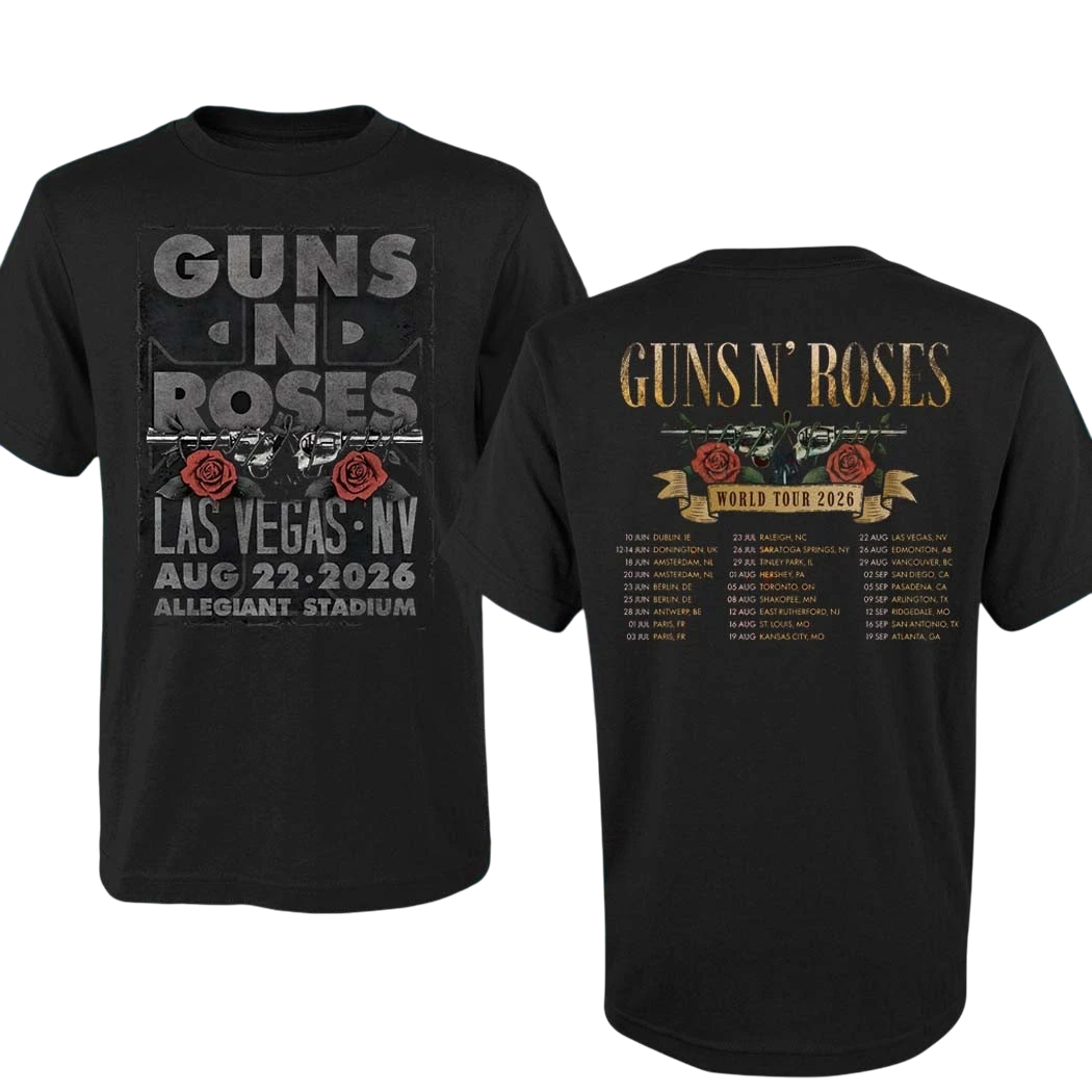 Guns N Roses Las Vegas NV Aug 22 2026 Allegiant Stadium World Tour Tee, Vintage Rock Band Concert Shirt