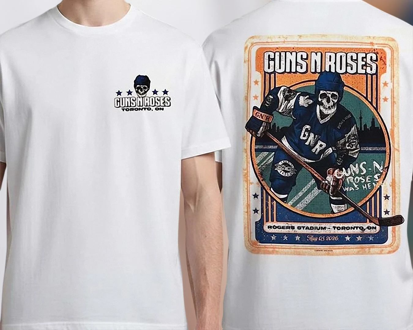 Guns N' Roses Toronto ON Rogers Stadium Aug 05 2026 Concert Tee Two Sided Rock Band Tour Merch
