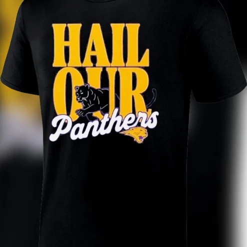 Hail Our Panthers Game Day Spirit Tee Retro Mascot Fan Graphic T-Shirt