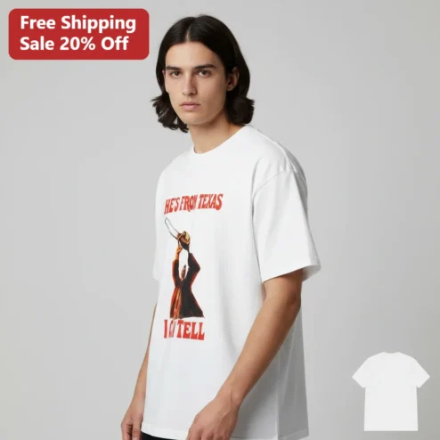 He's From Texas I Can Tell Leatherface Tee, Texas Chainsaw Massacre Horror Movie Shirt, Vintage Halloween Slasher Gift