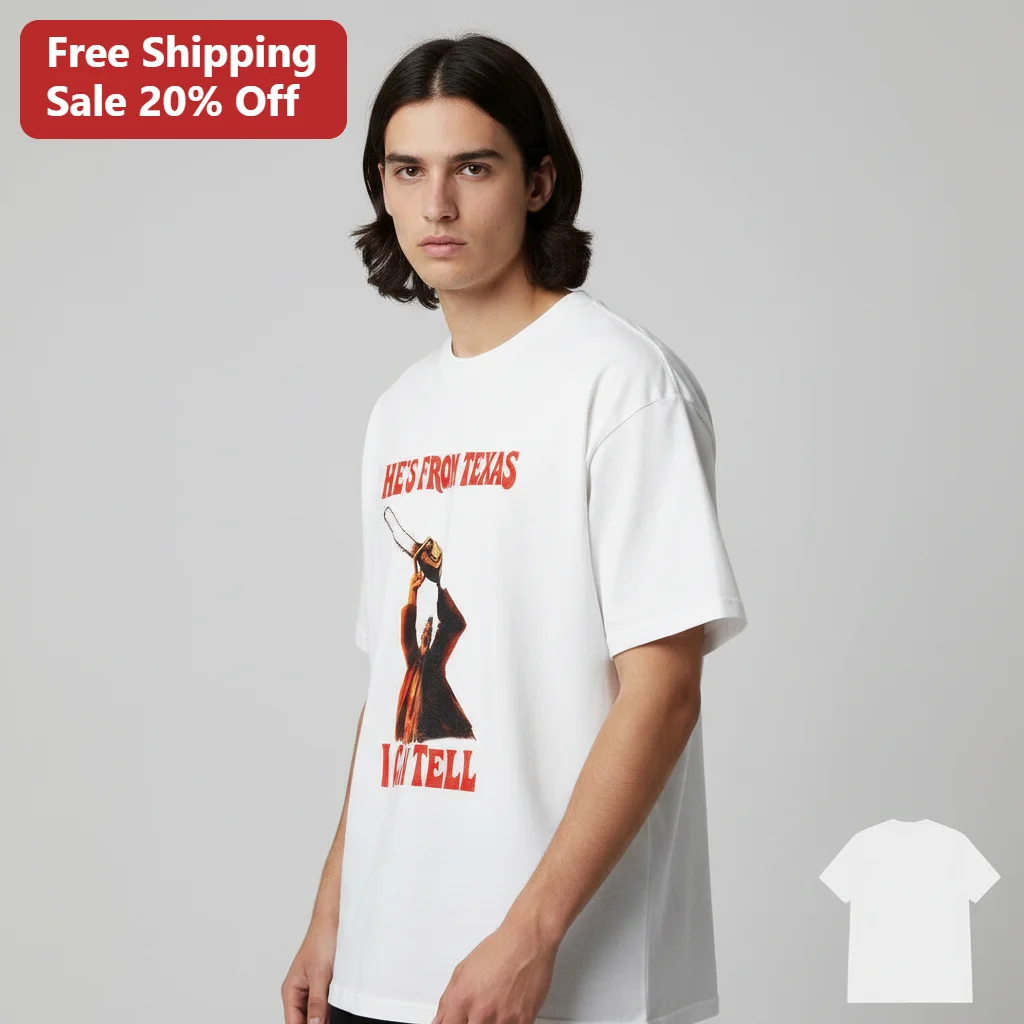 He's From Texas I Can Tell Leatherface Tee, Texas Chainsaw Massacre Horror Movie Shirt, Vintage Halloween Slasher Gift