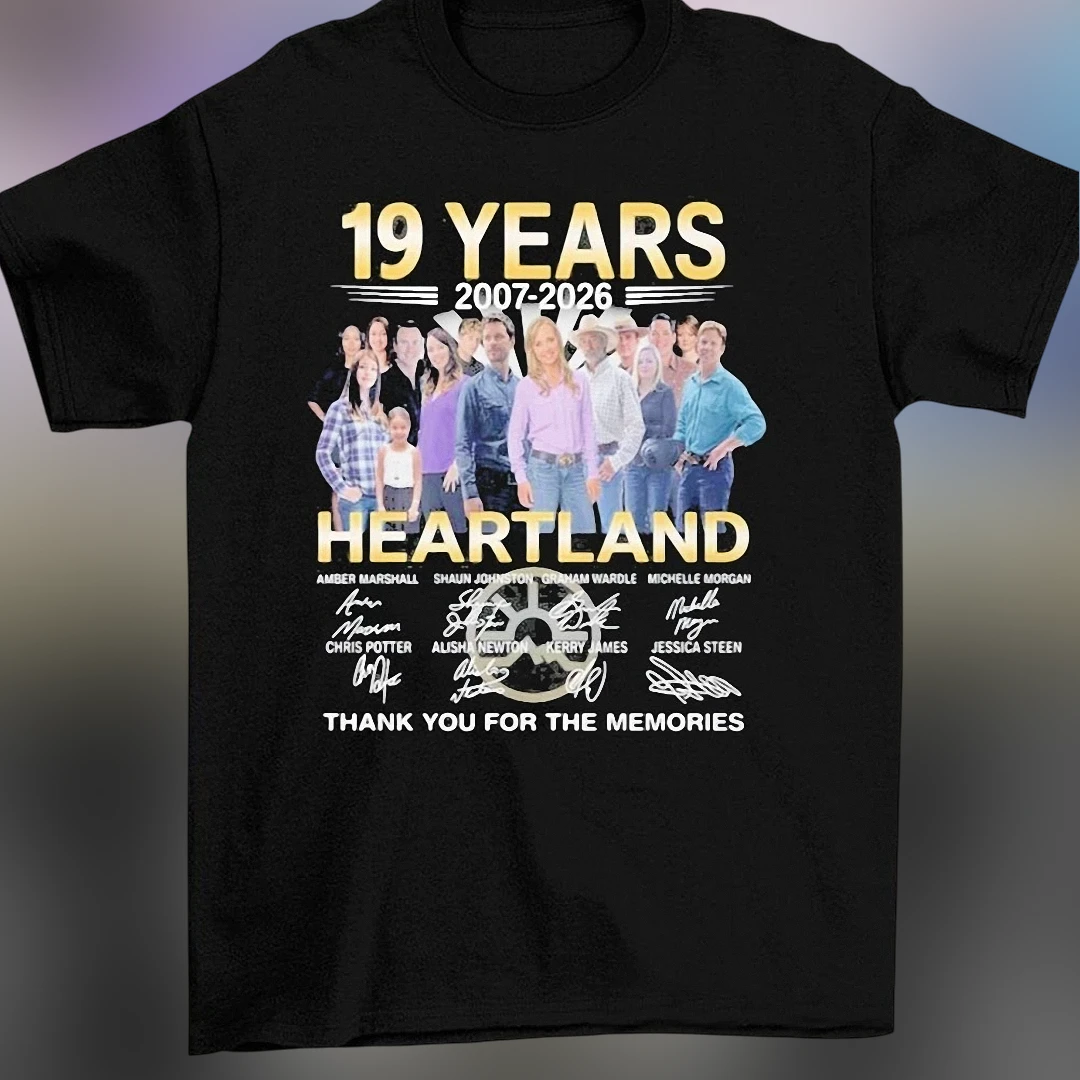 Heartland 19 Years 2007-2026 Thank You for the Memories Tee, Cast Signatures Anniversary Shirt Gift for Fans