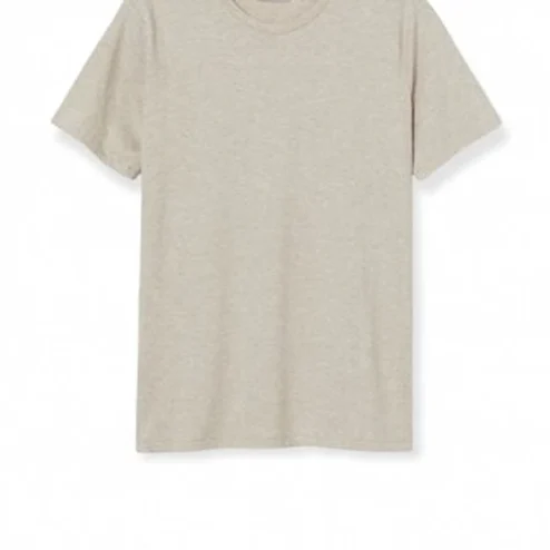 Heather Beige Crew Neck Tee, Plain Neutral Oatmeal Blank T-Shirt for Men and Women