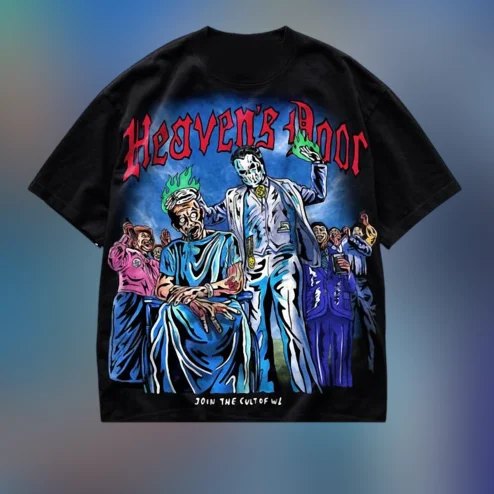 Heaven's Door Join the Cult of WL Graphic Tee, Dark Art Occult Gothic Streetwear T-Shirt