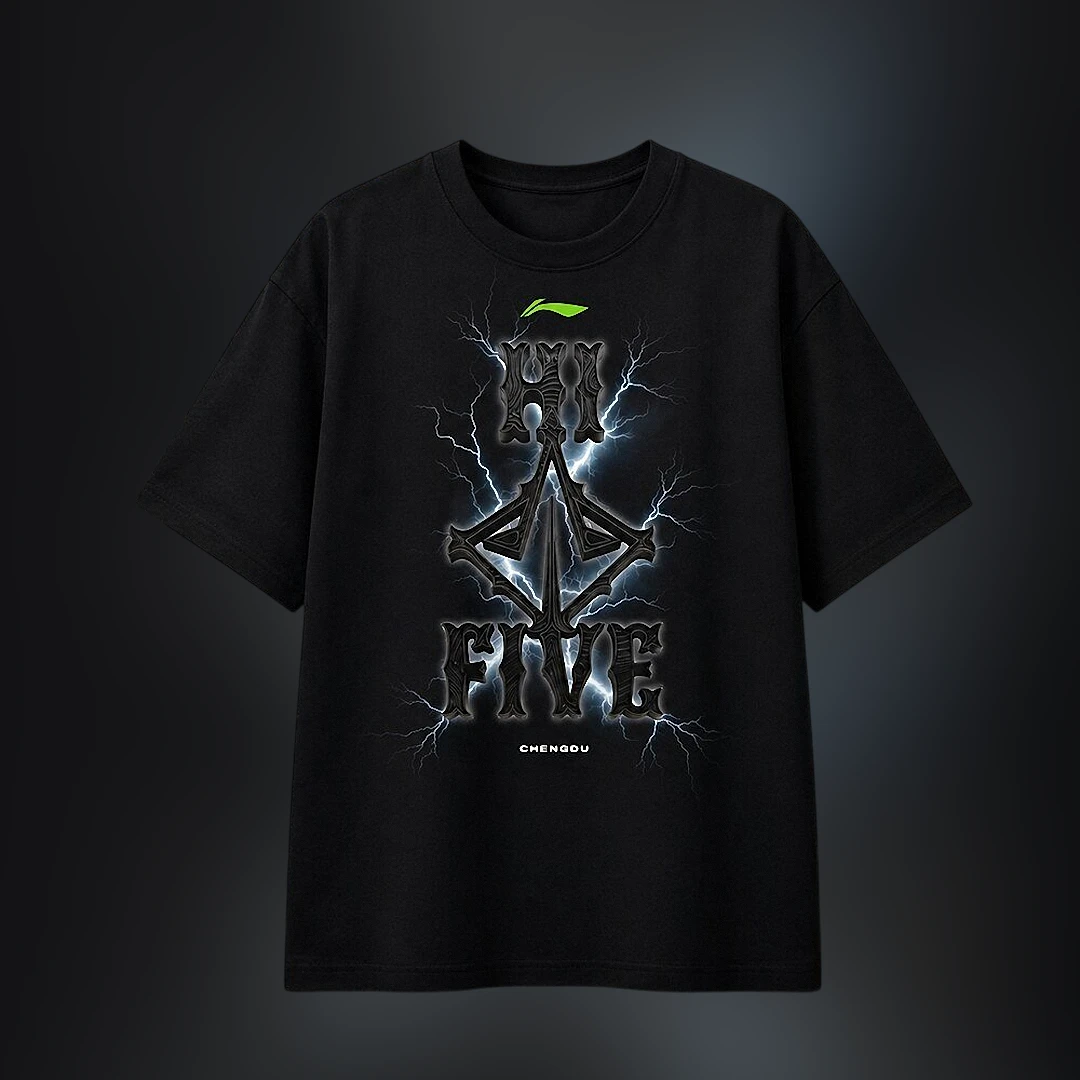Hi Five Chengdu Gothic Lightning Graphic Tee, Urban Streetwear China City Travel Shirt