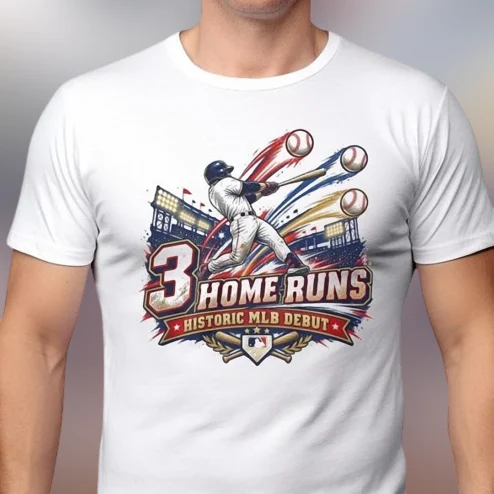 Historic MLB Debut 3 Home Runs Tee, Record Breaking Baseball Fan Shirt