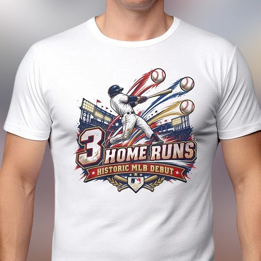 Historic MLB Debut 3 Home Runs Tee, Record Breaking Baseball Fan Shirt