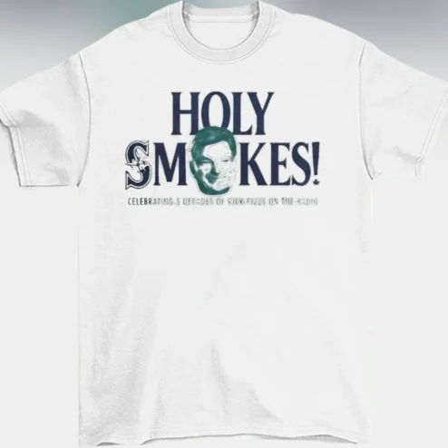 Holy Smokes Rick Rizzs 5 Decades on the Radio Tee, Seattle Baseball Broadcaster Tribute Graphic Shirt