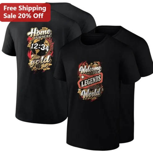 Home Is Where the Gold Is Welcome to a Legends World Casino Graphic Tee for Gamers