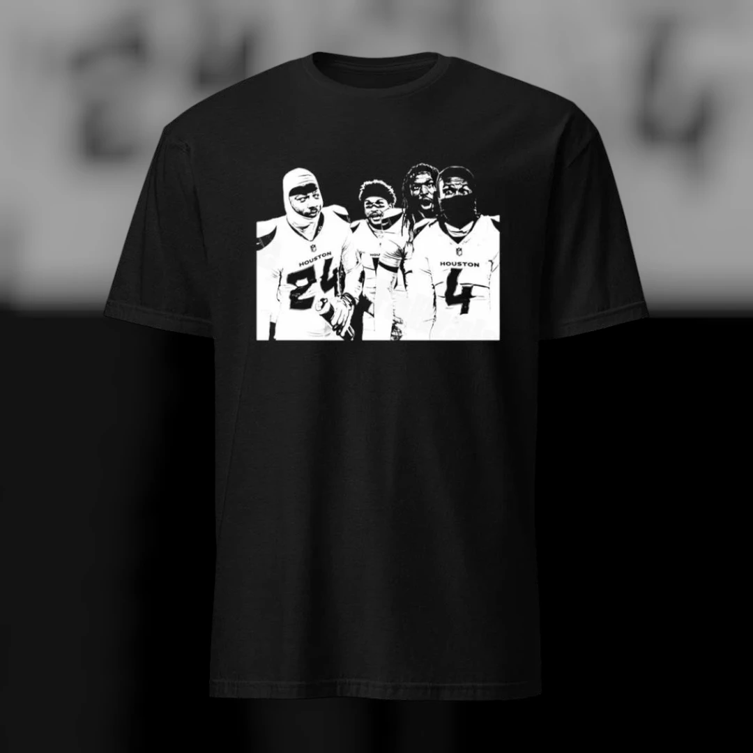 Houston 24 Houston 4 Football Players Graphic Tee Derek Stingley Jr Deshaun Watson HTX Fan Gift