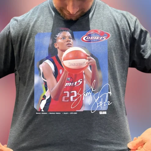 Houston Comets Sheryl Swoopes 22 Vintage Graphic Tee, Retro WNBA Legend Basketball Fan Shirt
