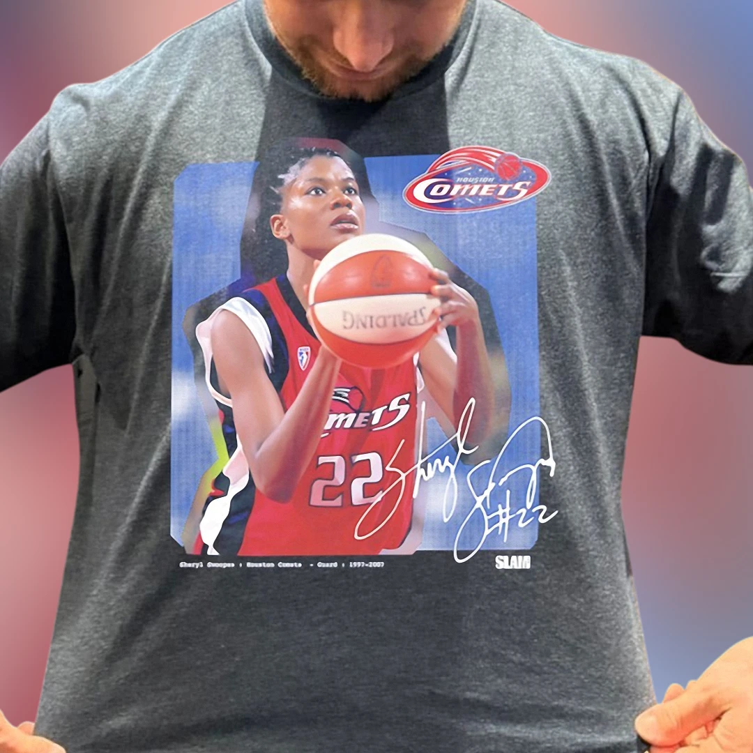 Houston Comets Sheryl Swoopes 22 Vintage Graphic Tee, Retro WNBA Legend Basketball Fan Shirt
