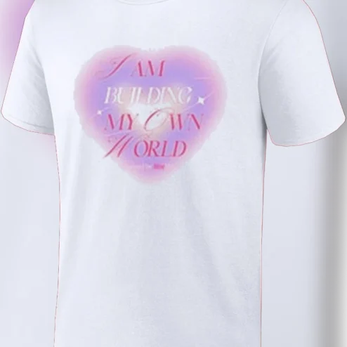 I Am Building My Own World Graphic Tee Aesthetic Gradient Heart Affirmation Shirt Dreamy Motivational Quote Top