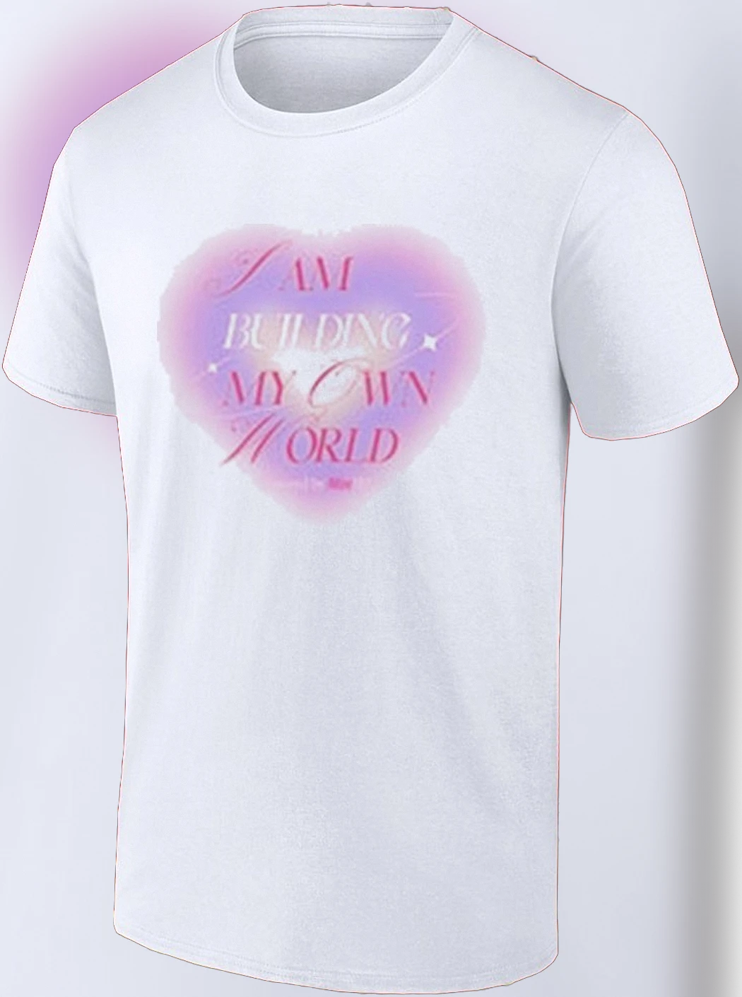 I Am Building My Own World Graphic Tee Aesthetic Gradient Heart Affirmation Shirt Dreamy Motivational Quote Top
