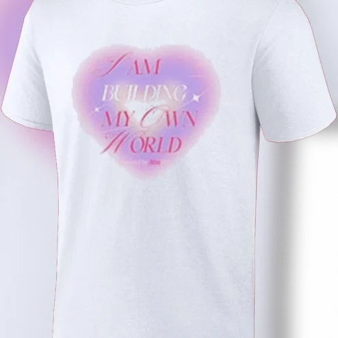 I Am Building My Own World Tee, Y2K Ethereal Pink Heart Motivational Quote Shirt, Aesthetic Positive Affirmation Graphic Tee