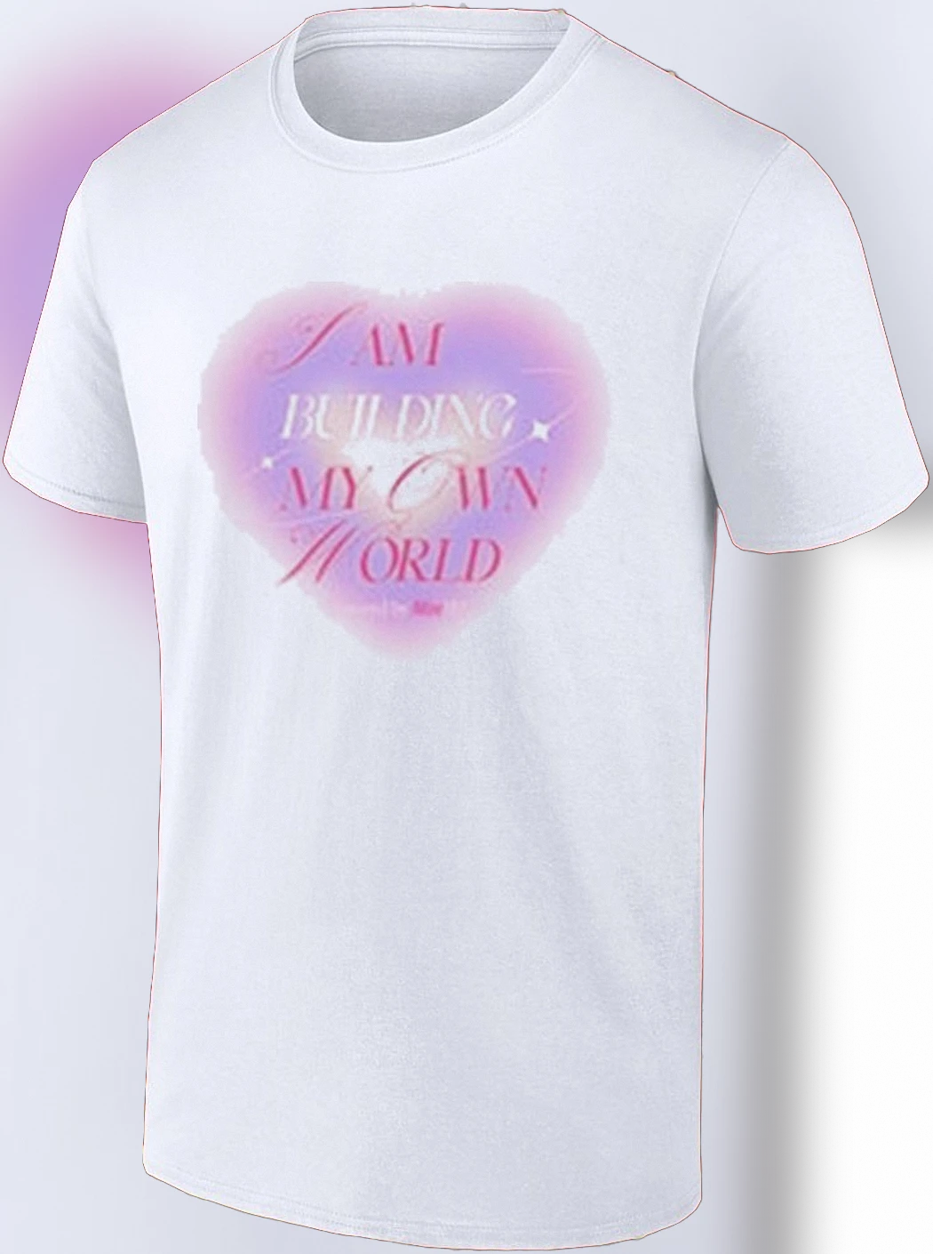 I Am Building My Own World Tee, Y2K Ethereal Pink Heart Motivational Quote Shirt, Aesthetic Positive Affirmation Graphic Tee