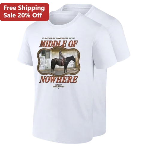 I'd Rather Be Somewhere in the Middle of Nowhere Kacey Musgraves Western Graphic Tee for Country Music Fans