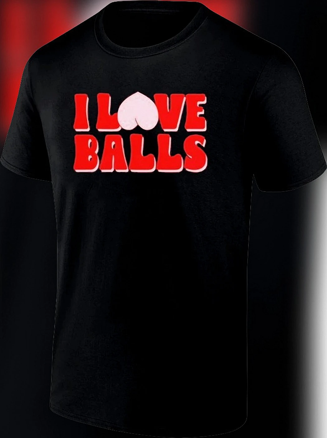 I Love Balls Retro Graphic Tee Funny Slogan Humor Novelty Shirt for Men and Women