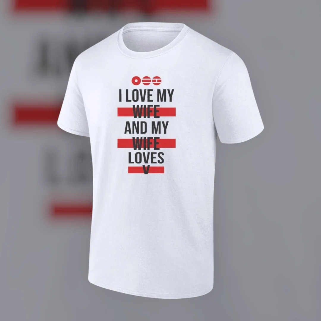 I Love My Wife And My Wife Loves V Tee Funny Husband Couple Anniversary Gift Shirt