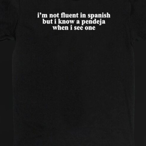 I'm Not Fluent In Spanish But I Know A Pendeja When I See One Tee, Funny Spanglish Slang Humor Sarcastic Shirt