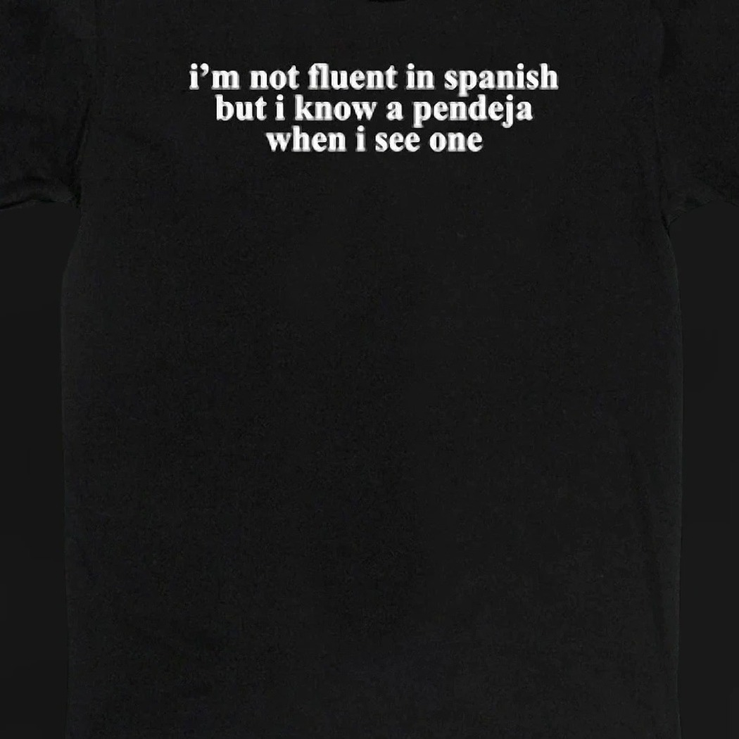I'm Not Fluent In Spanish But I Know A Pendeja When I See One Tee, Funny Spanglish Slang Humor Sarcastic Shirt