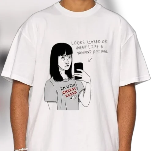 I'm With Cheesy Bread Wounded Animal Meme Tee Funny Absurdist Humor Graphic T-Shirt