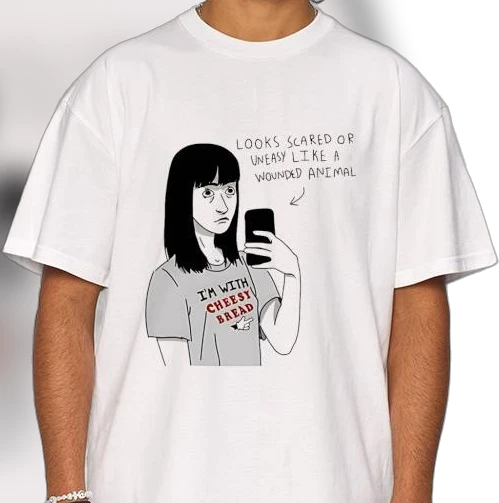 I'm With Cheesy Bread Wounded Animal Meme Tee Funny Absurdist Humor Graphic T-Shirt