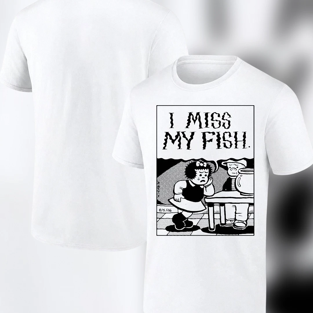 I Miss My Fish Nancy Comic Strip Vintage Tee, Retro Cartoon Graphic T-Shirt Gift