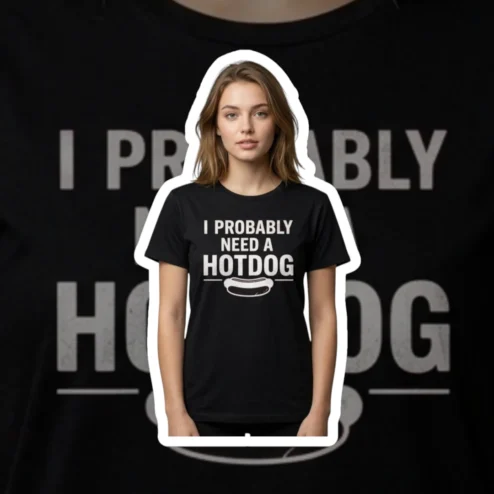 I Probably Need A Hotdog Funny Foodie Tee BBQ Cookout Gift for Hot Dog Lovers