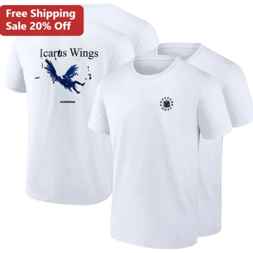 Icarus Wings Graphic Tee Greek Mythology Falling Angel Art Shirt for Men and Women