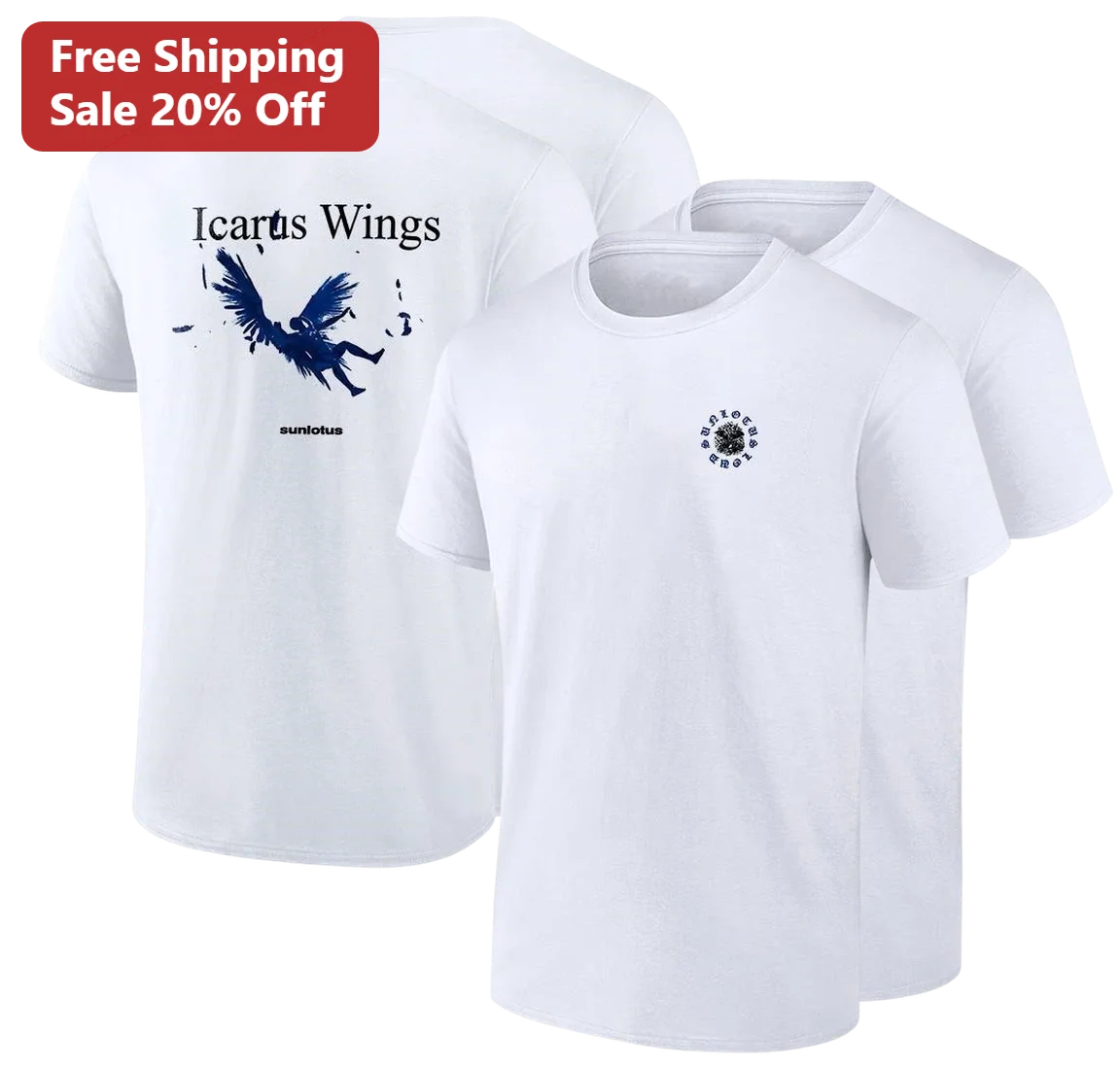 Icarus Wings Graphic Tee Greek Mythology Falling Angel Art Shirt for Men and Women