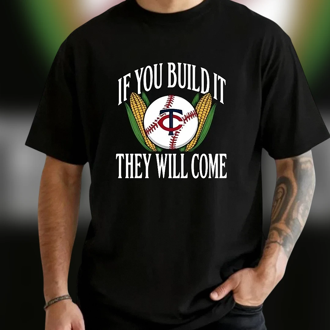 If You Build It They Will Come Baseball Tee, Vintage Field of Dreams Quote Graphic Shirt for Baseball Fans