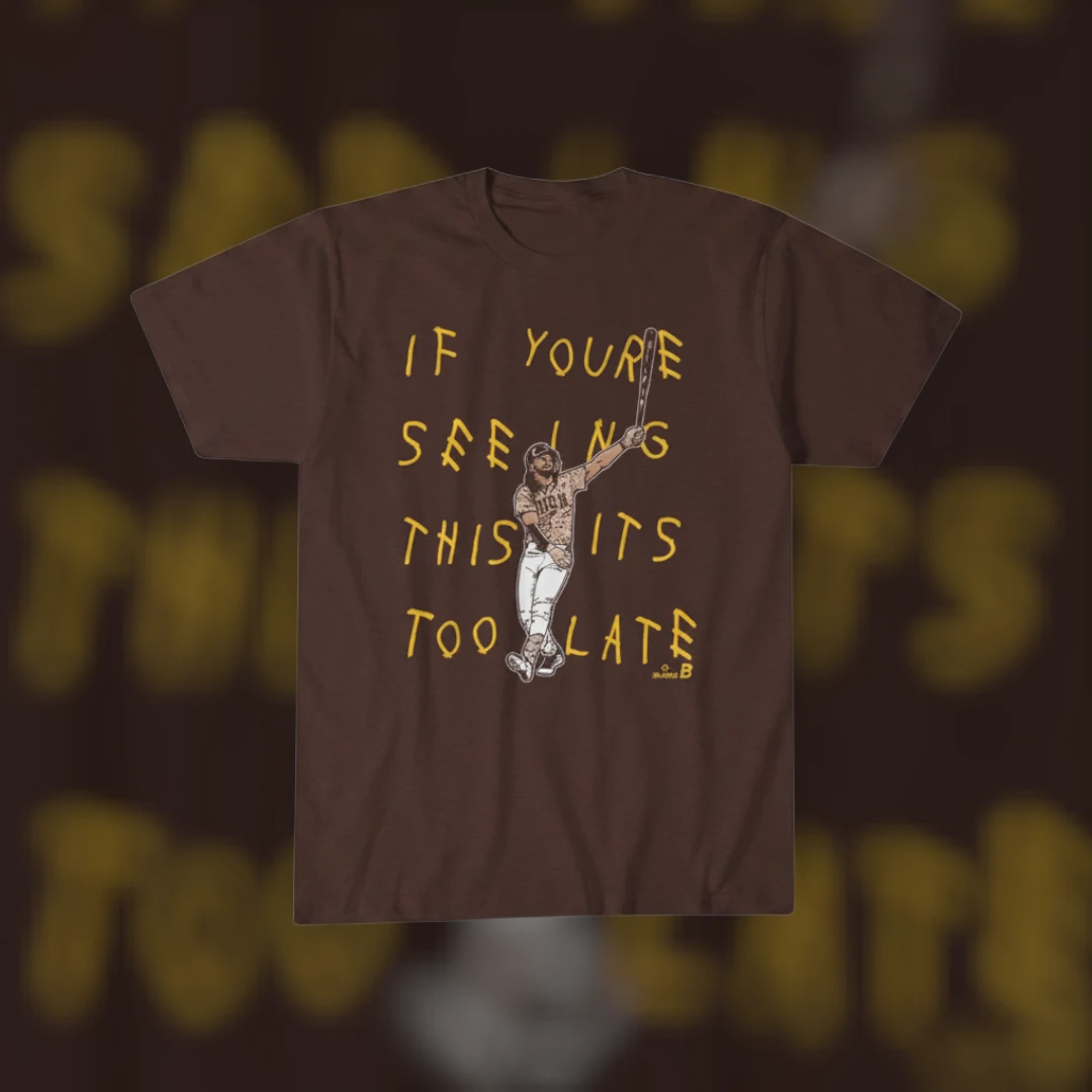 If You're Seeing This It's Too Late Tee Retro Baseball Graphic T-Shirt