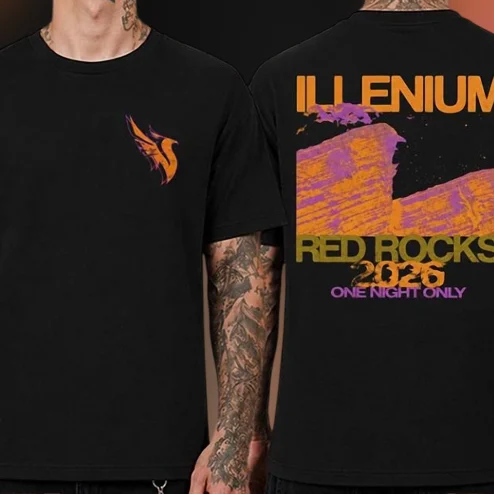 Illenium Red Rocks 2026 Tee One Night Only Concert Merch Graphic T-Shirt