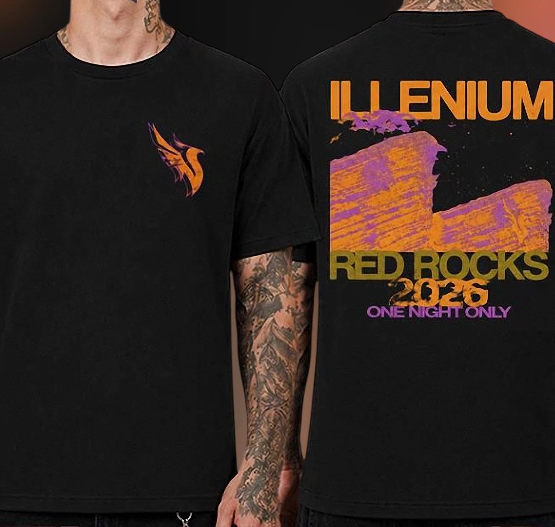 Illenium Red Rocks 2026 Tee One Night Only Concert Merch Graphic T-Shirt