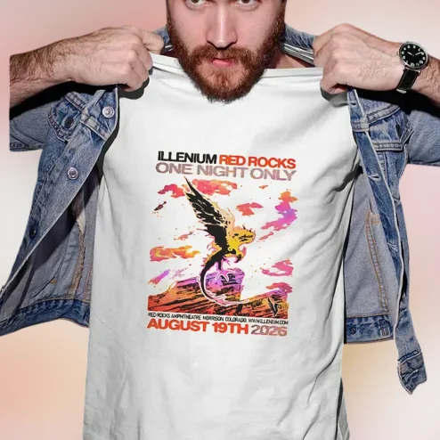 Illenium Red Rocks One Night Only Concert Tee, August 19 2026 Morrison Colorado EDM Music Fan Graphic T-Shirt