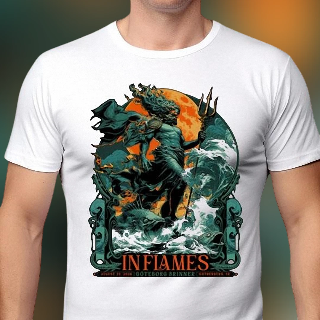 In Flames Goteborg Brinner Graphic Tee, Heavy Metal Concert Fan Shirt Gift