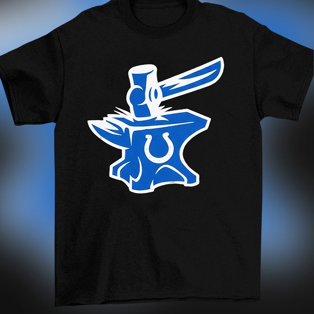 Indianapolis Colts Anvil and Hammer Logo Graphic Tee, Football Game Day Fan Apparel T-Shirt