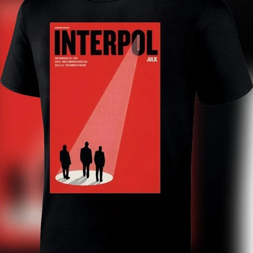 Interpol Band Graphic Tee Vintage Concert Poster Shirt for Indie Rock Music Fans