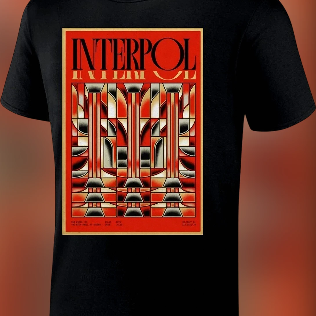 Interpol Band Tee Retro Indie Rock Concert Graphic Shirt for Music Fans