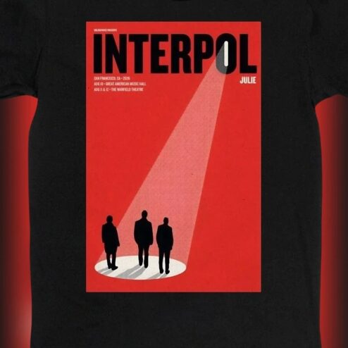Interpol Band Tee Vintage Concert Poster Graphic T-Shirt, Indie Rock Music Merch Gift for Fans
