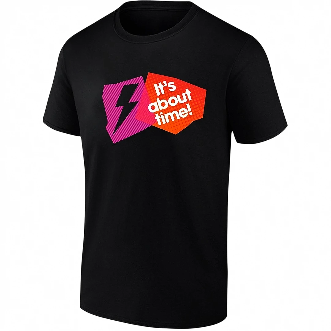 It's About Time Tee, Retro Slogan Graphic T-Shirt for Men and Women
