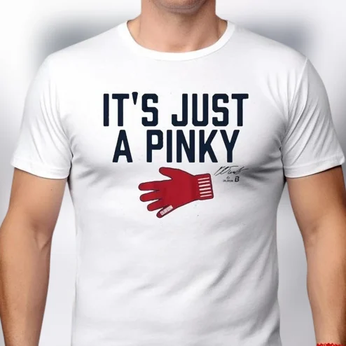 It's Just A Pinky Tee Funny Baseball Sliding Glove Graphic Shirt for Sports Fans