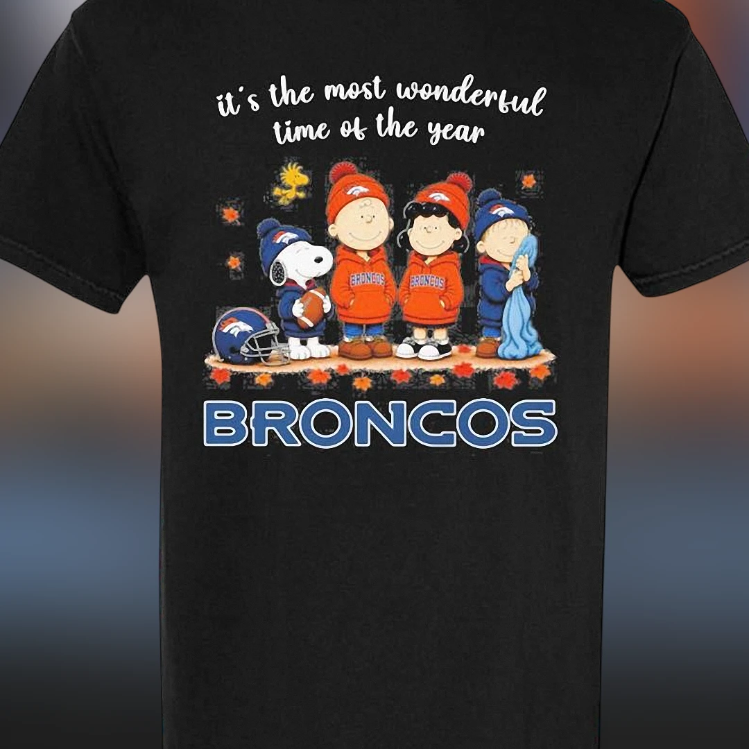 It's the Most Wonderful Time of the Year Broncos Tee, Snoopy Peanuts Denver Football Christmas Shirt