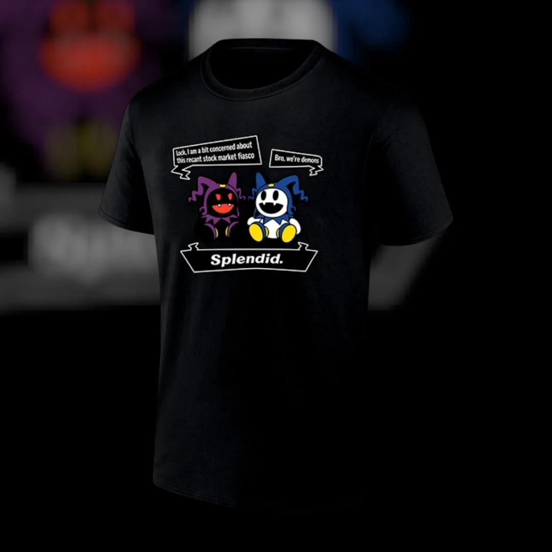 Jack Frost Black Frost Stock Market Fiasco Splendid Meme Tee Shin Megami Tensei RPG Gamer Gift