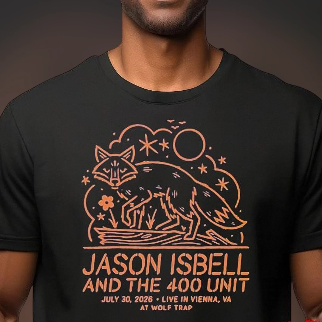 Jason Isbell and the Unit Wolf Trap Live in Vienna VA Concert Tee, Fox Graphic Tour Shirt