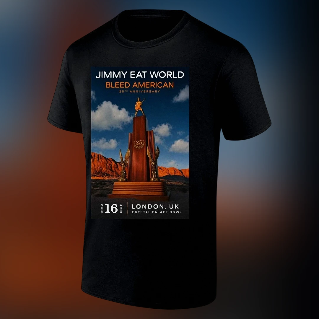 Jimmy Eat World Bleed American 25th Anniversary Tee, Crystal Palace Bowl London Concert Shirt